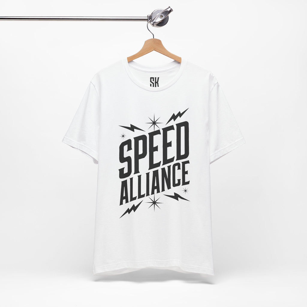 Speed Alliance | Bold Distressed Outlaw T-Shirt | White