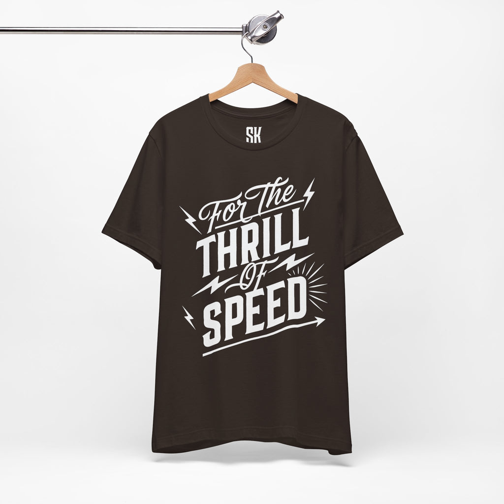 For The Thrill of Speed | Bold Distressed Outlaw T-Shirt | Brown