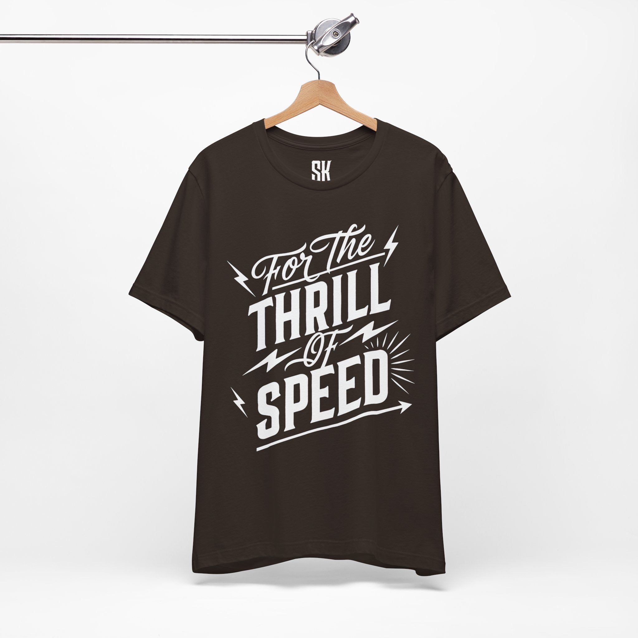 For The Thrill of Speed | Bold Distressed Outlaw T-Shirt | Brown