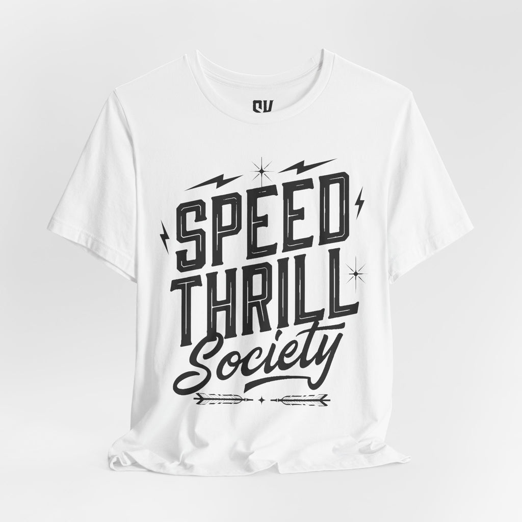 Speed Thrill Society | Bold Distressed Outlaw T-Shirt | White