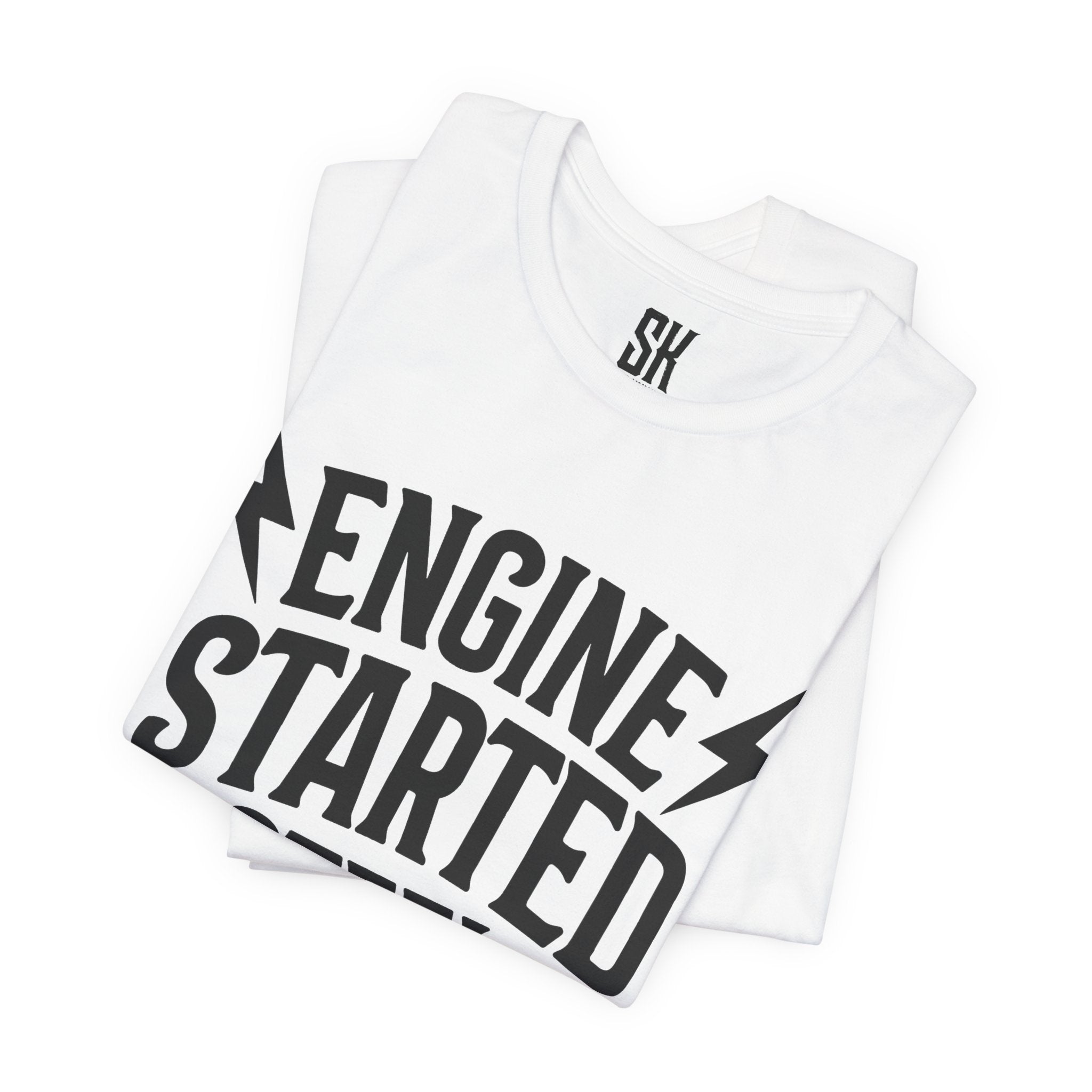 Engine Started Steel Hearted Outlaw T-Shirt | Distressed Vintage Rebel Tee | White