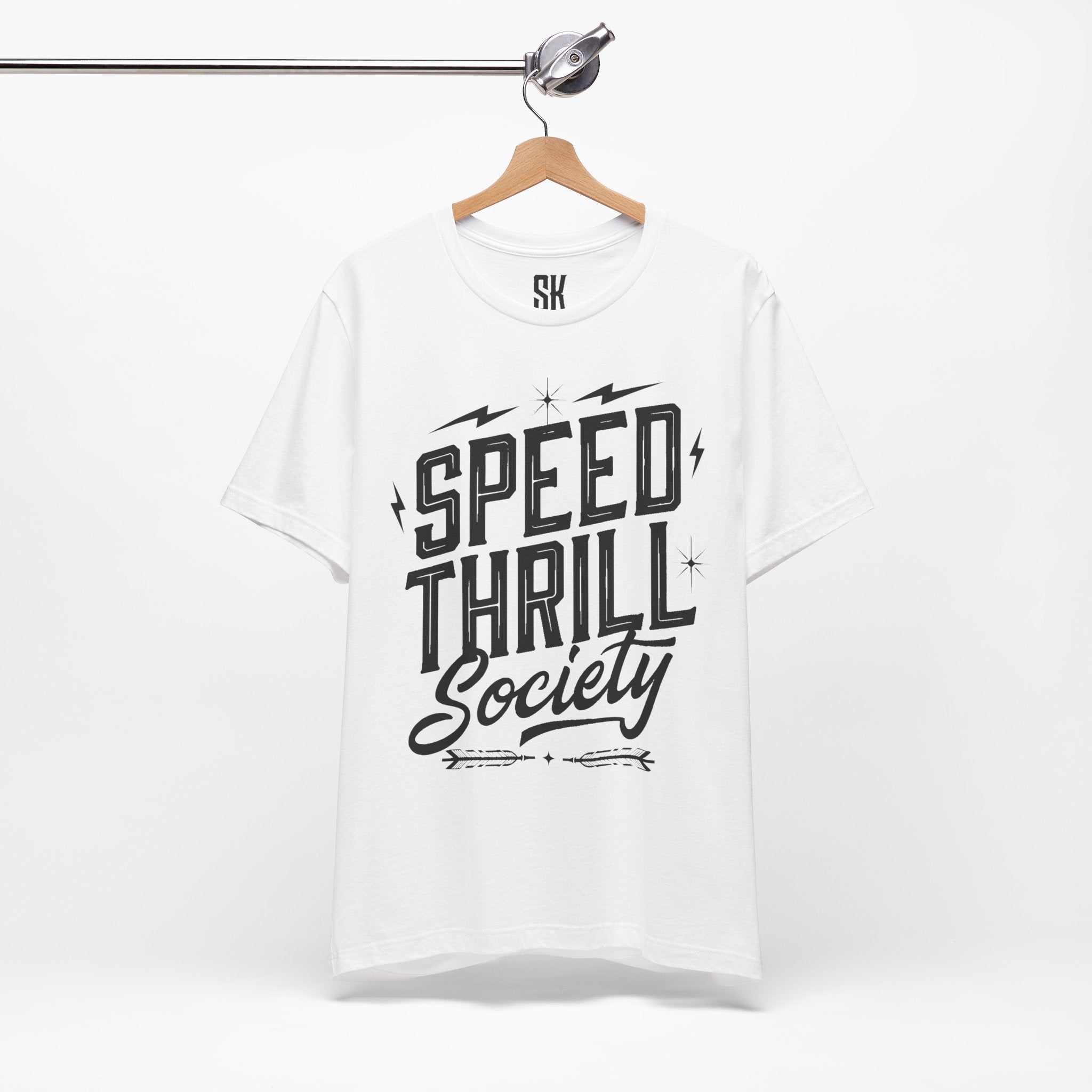 Speed Thrill Society | Bold Distressed Outlaw T-Shirt | White