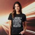 Engine Started Steel Hearted Outlaw T-Shirt | Distressed Vintage Rebel Tee | Black