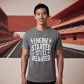 Engine Started Steel Hearted Outlaw T-Shirt | Distressed Vintage Rebel Tee | Heather Dark Grey