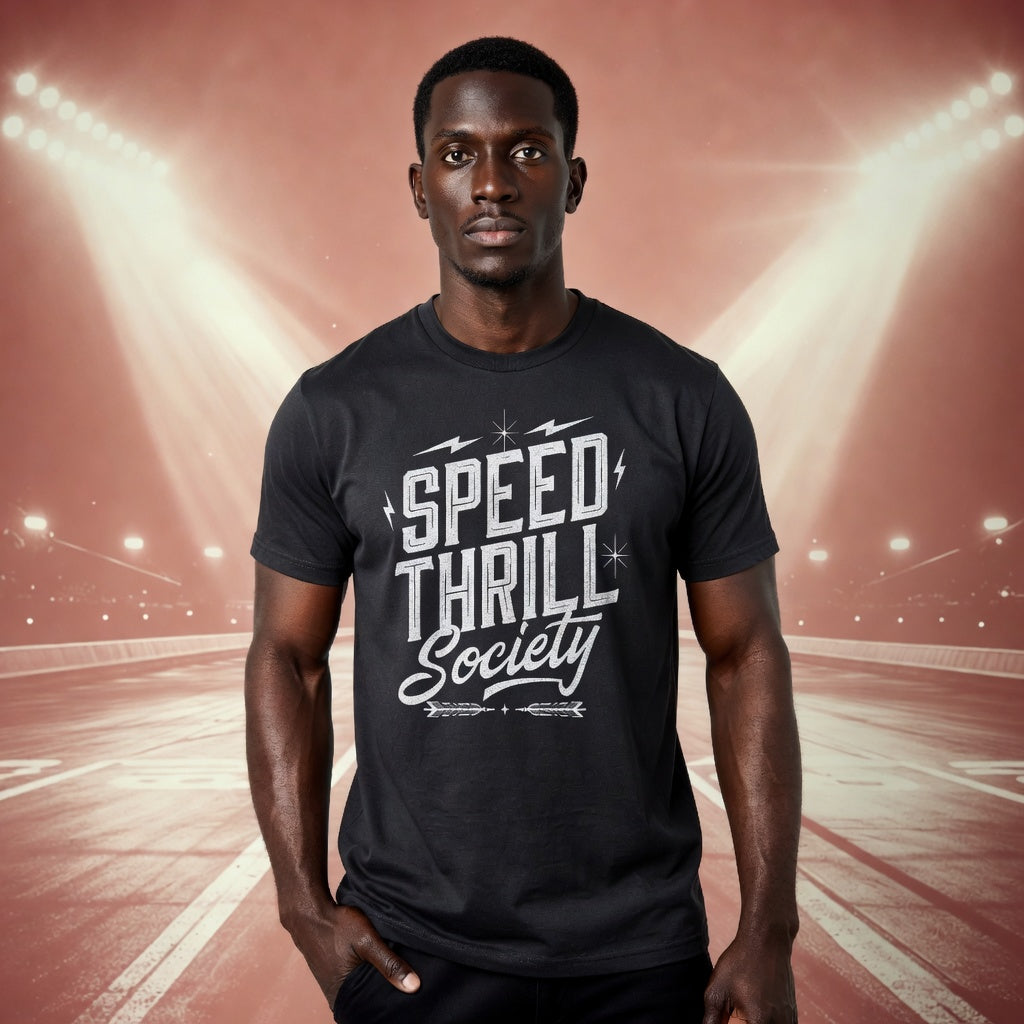 Speed Thrill Society | Bold Distressed Outlaw T-Shirt | Black