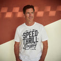Speed Thrill Society | Bold Distressed Outlaw T-Shirt | White