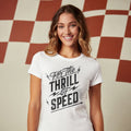 For The Thrill of Speed | Bold Distressed Outlaw T-Shirt | White