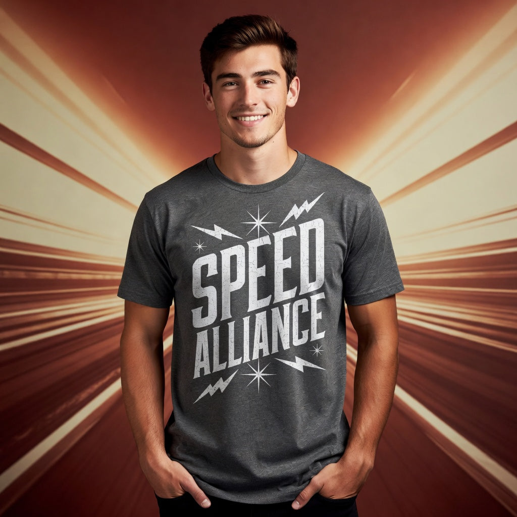 Speed Alliance | Bold Distressed Outlaw T-Shirt | Heather Dark Grey