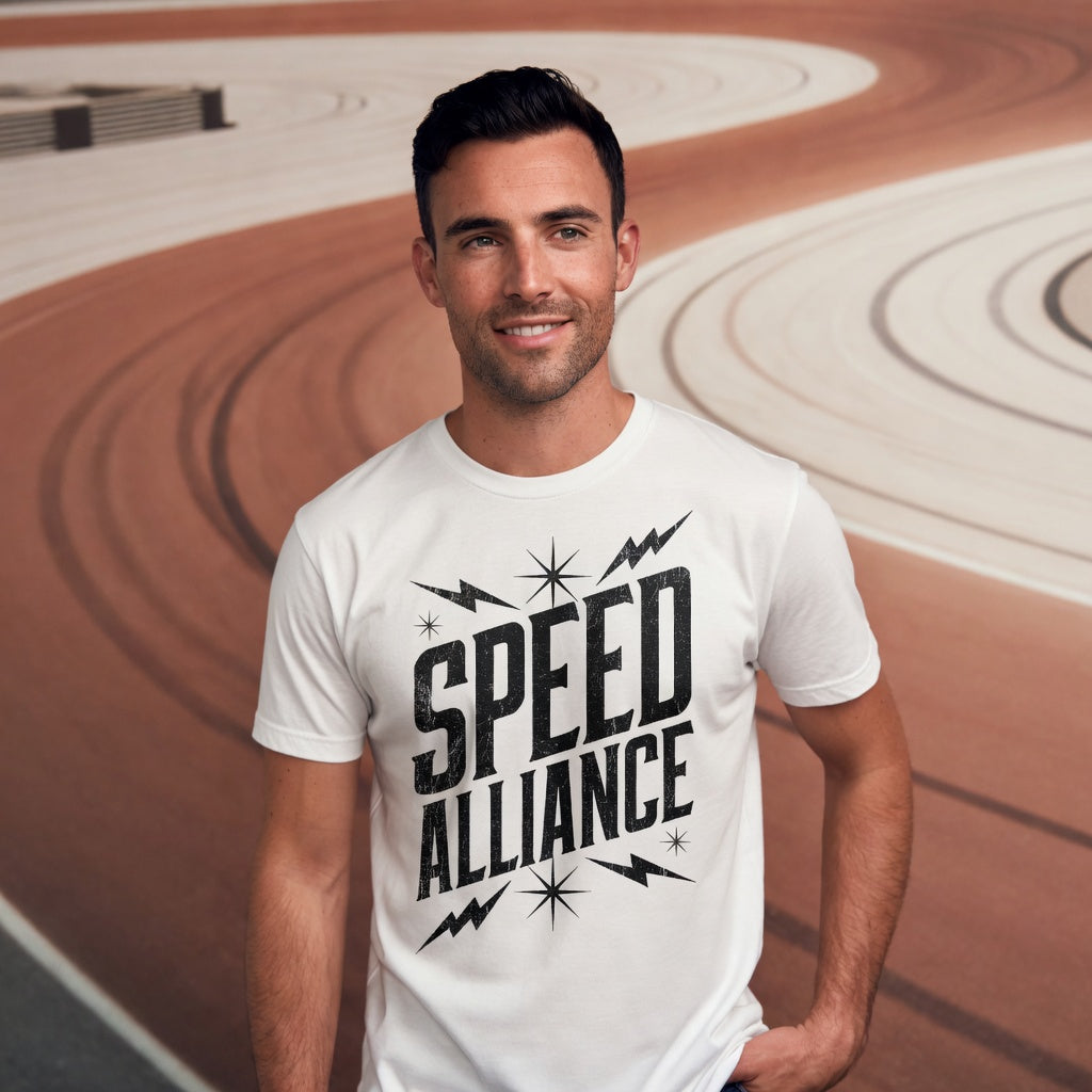 Speed Alliance | Bold Distressed Outlaw T-Shirt | White