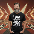 Open Throttles Broken Bottles | Bold Distressed Outlaw T-Shirt | Black