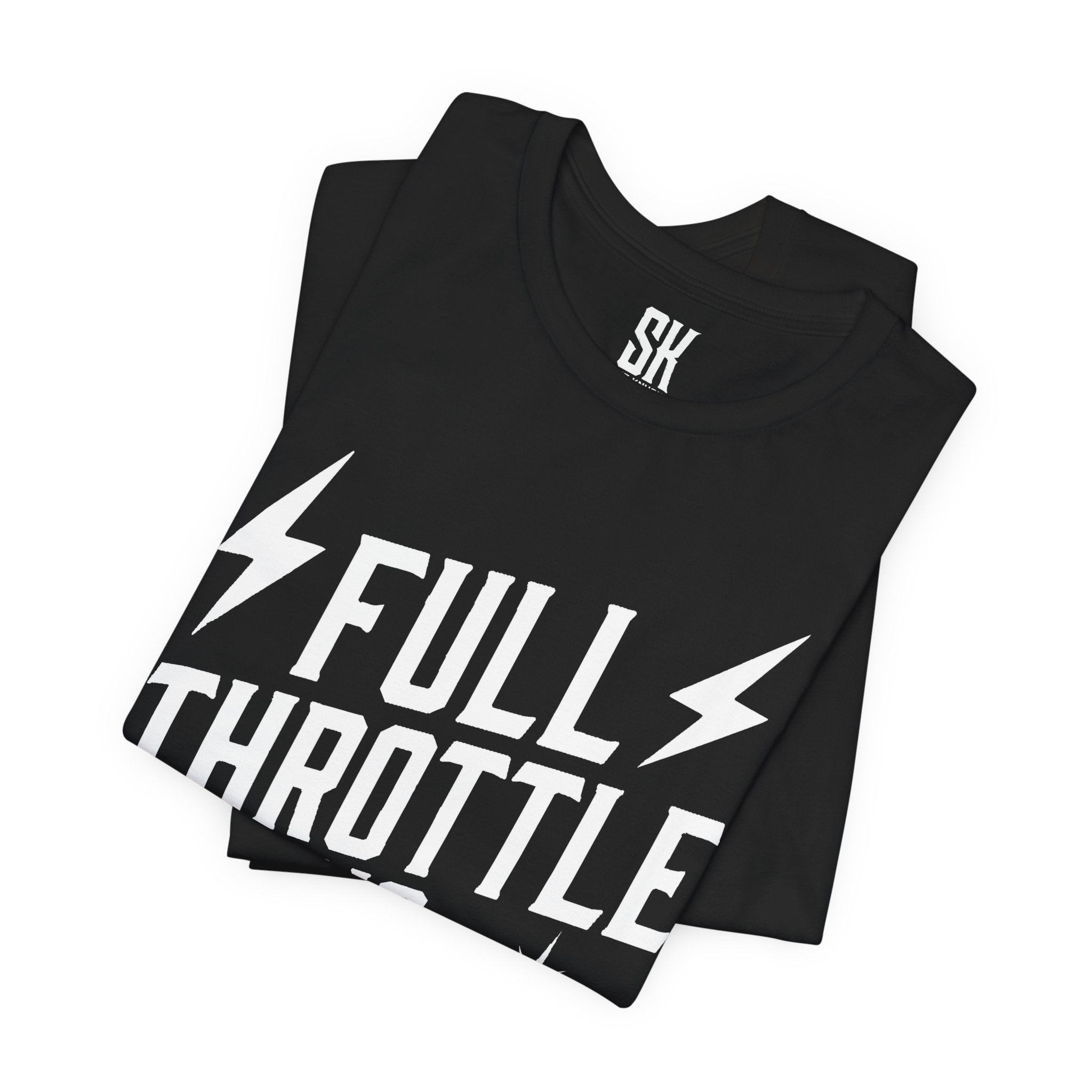Full Throttle No Limits | Bold Distressed Outlaw T-Shirt | Black