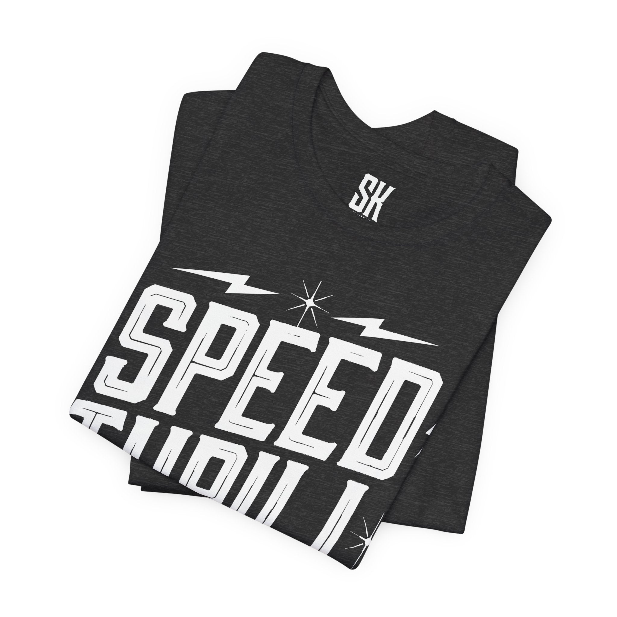 Speed Thrill Society | Bold Distressed Outlaw T-Shirt | Heather Dark Grey